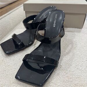 Marc Fisher Zasha Patent Black Women's Sandals